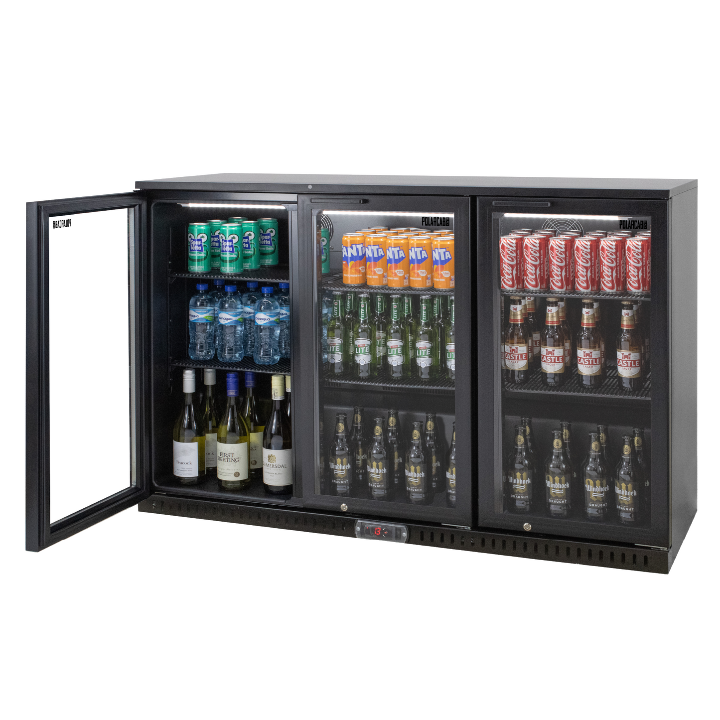 PolarCab Black Bar Cooler 3H/Door - Catering