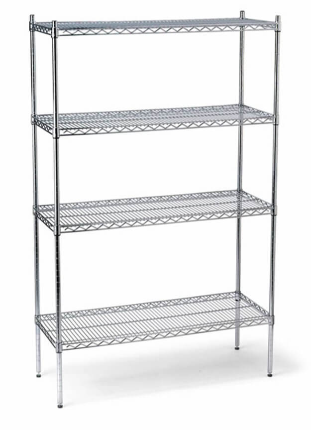 GATTO 4 TIER CHROME SHELVING 900 X 450 X 1800MM