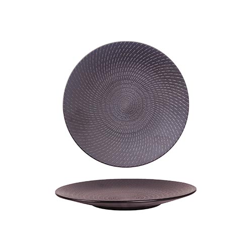 BLACK SWIRL - ROUND COUPE PLATE - 19CM (24) (Luzerne)
