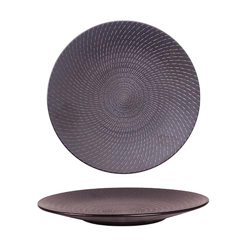 BLACK SWIRL - ROUND COUPE PLATE - 27.5CM (12) (Luzerne)