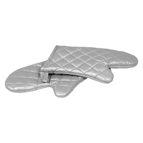 OVEN MITT SILICONE COATED - SILVER - 330MM (PAIR) (Pavoni)