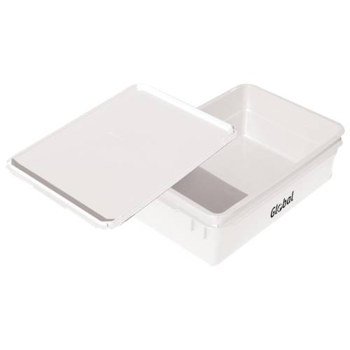 STORAGE CONTAINER LARGE WITH LID - PLASTIC - 600 X 400 X 195MM (Global)