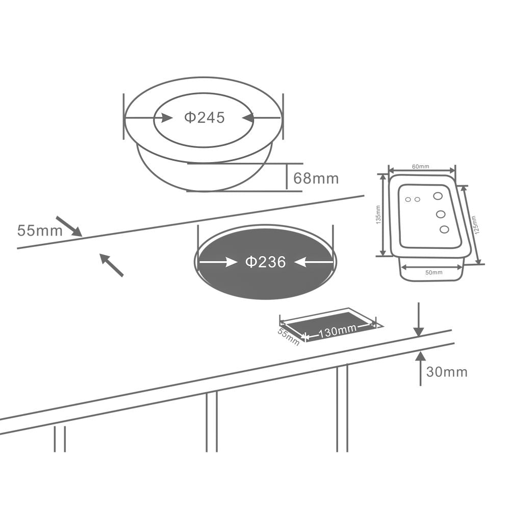 Induction warmer – Countersunk (SMARTCHEF) - Catering