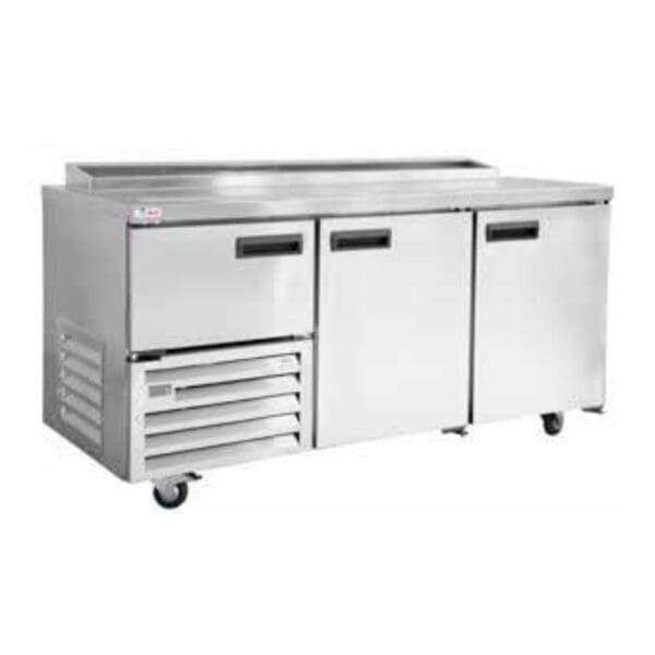 Stainless steel door underbar fridge 1.8m-2.5 Door- pizza top (Just Refrigeration) - Catering