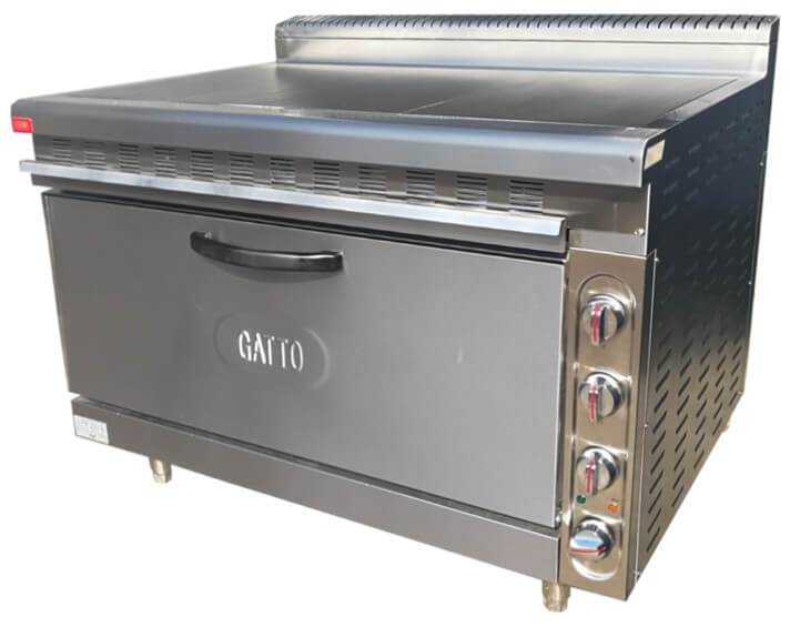 GATTO SOLID TOP 3 PLATE STOVE WITH ELECTRIC OVEN 1200 X 1000 X 840MM