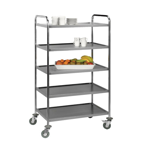 TEA TROLLEYS - S/STEEL - 5 SHELF