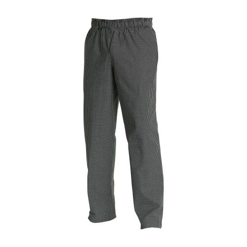 CHEFS UNIFORM - BAGGIES BLACK/WHITE CHECK - X LARGE (Chef Equip)