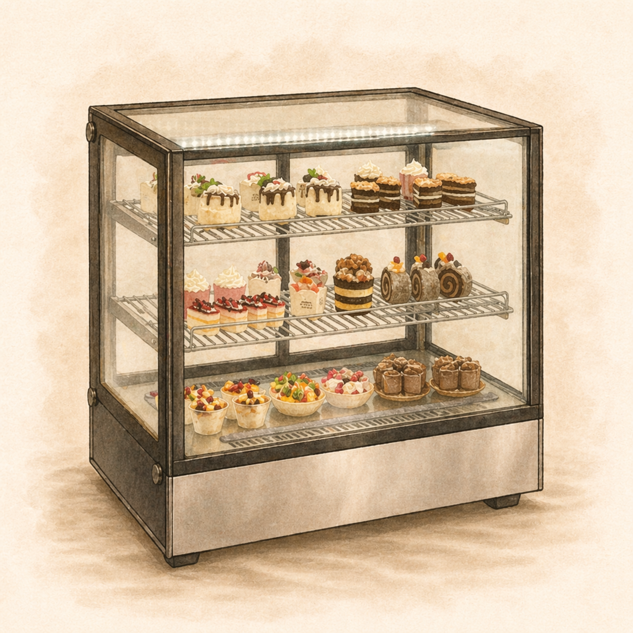 SQUARE REFRIGERATED DISPLAY