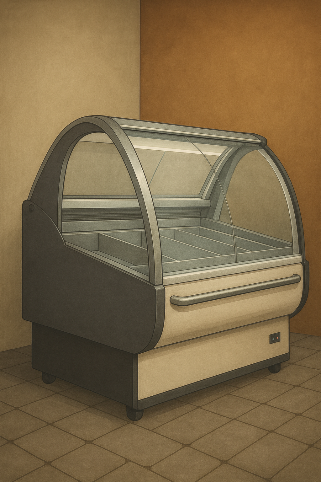 CURVED GLASS FREEZERS