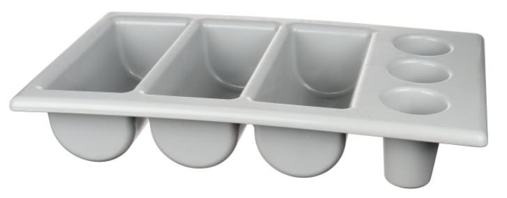 GATTO 3 DIVISION CUTLERY BOX W/ 3 SMALL ROUND HOLDERS