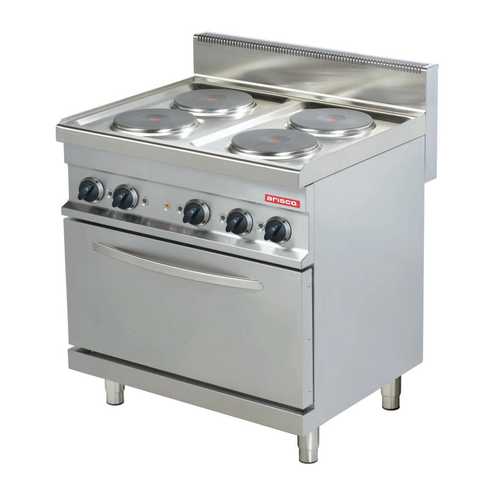 4 Plate cooking range with 1/1 GN convection oven - 700 series (ARISCO) - Catering