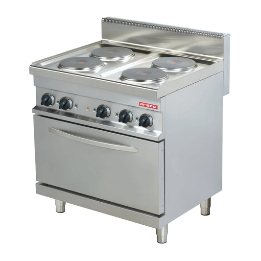 4 Plate cooking range with 1/1 GN convection oven - 700 series (ARISCO) - Catering