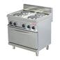 4 Plate cooking range with 1/1 GN convection oven - 700 series (ARISCO) - Catering