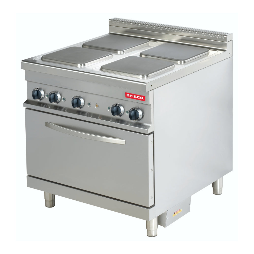 4 Plate cooking range with 2/1 GN convection oven - 900 series (ARISCO) - Catering