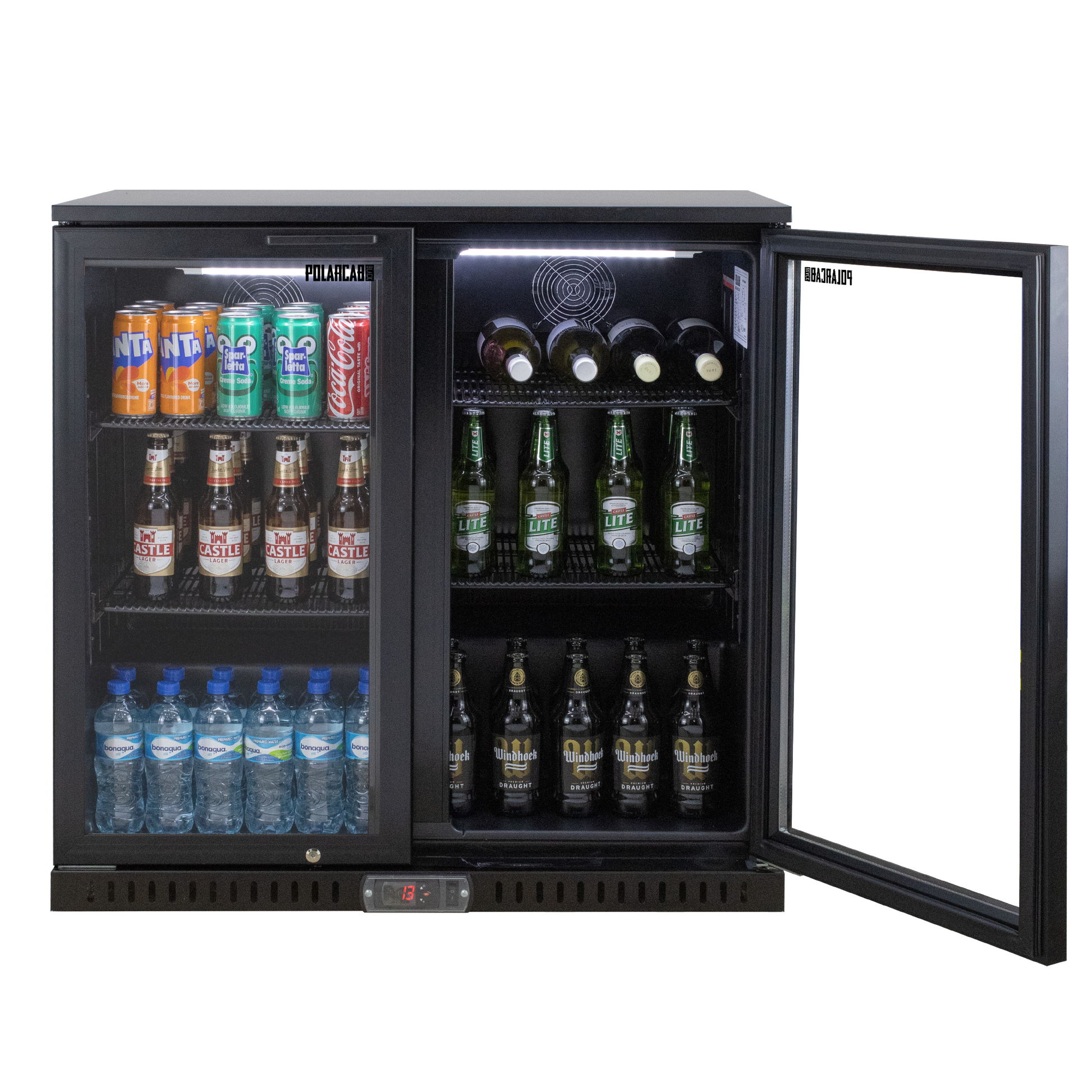 PolarCab Black Bar Cooler 2H/Door - Catering