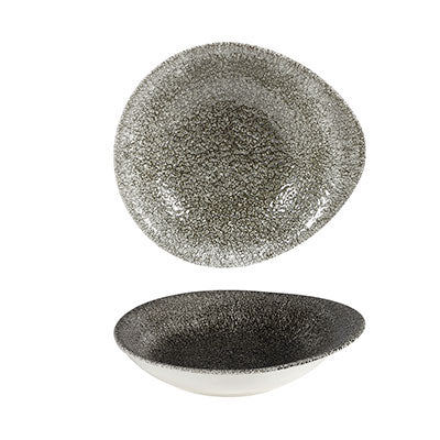 RAKU QUARTZ BLACK - ROUND DISH - 16X14.5CM (12) (Churchill)