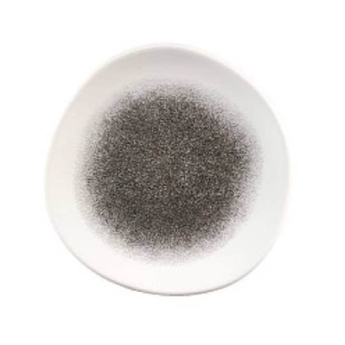 RAKU QUARTZ BLACK - ORGANIC ROUND PLATE - 21CM (12) (Churchill)