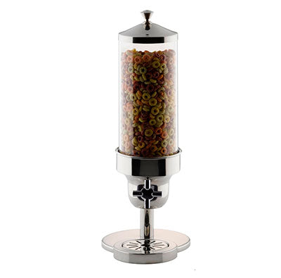 CEREAL DISPENSER SINGLE S/STEEL - POLYCARBONATE CYLINDER 265 X 200 X 595MM 3.7LT (TIGER)