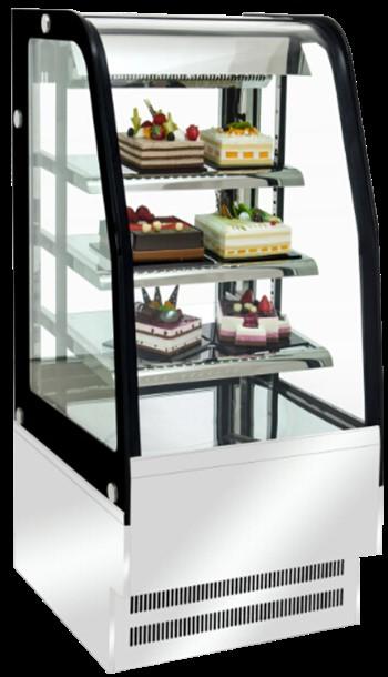 PACIFIC CURVED GLASS DISPLAY- COLD- 660W X 740D X 1360H