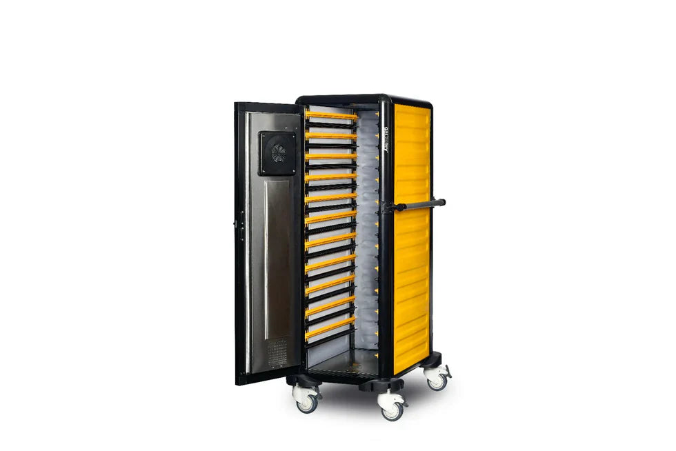 THERMOCART DOUBLE DOOR HEATED + NEUTRAL HOSPITAL WARD TROLLEY - 24 TRAY
