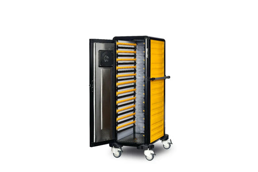 THERMOCART DOUBLE DOOR HEATED + NEUTRAL HOSPITAL WARD TROLLEY - 24 TRAY