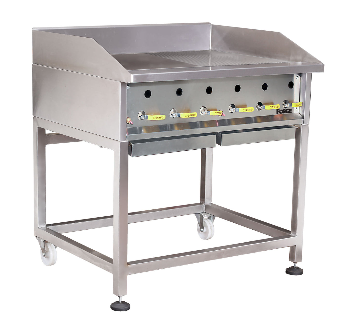 HEAVY DUTY - GRILLERS - FLOOR STANDING - HALF FLAT GRILL/HALF RIBBED TOP - GAS - 90 (Anvil)
