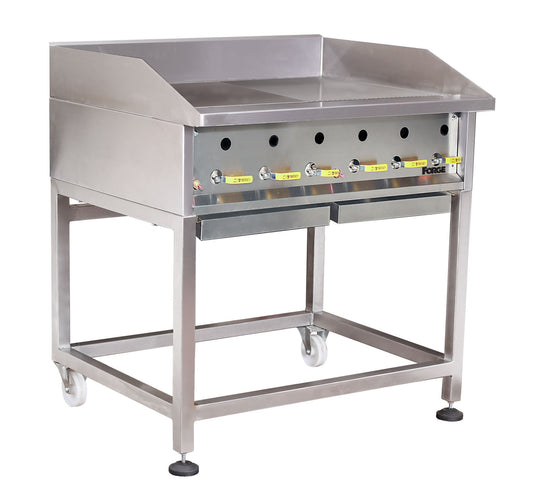 HEAVY DUTY - GRILLERS - FLOOR STANDING - HALF FLAT GRILL/HALF RIBBED TOP - GAS - 90 (Anvil)