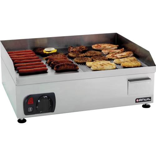 FLAT TOP GRILL ANVIL - RIBBED / FLAT - 600MM - ELEC (Anvil)