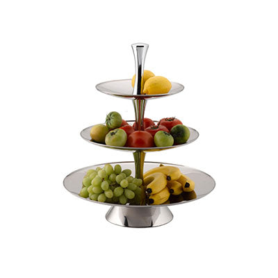 FRUIT STAND S/STEEL - 3-TIER 18/10 D375 X H530MM (TIGER)