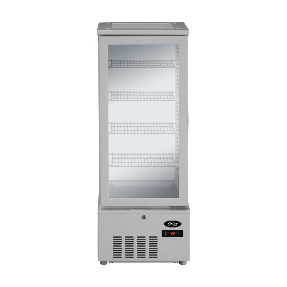 Refrigerated glass display cabinet - 98Lt, White (POLARCAB)
