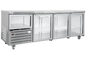 Glass swing door underbar fridge 2.4m-3.5 Door- plain top (Just Refrigeration) - Catering
