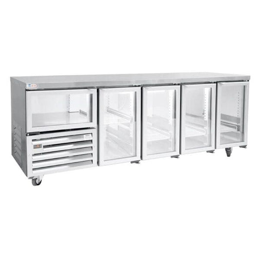 Gastronorm -4.5 glass doors underbar fridge (Just Refrigeration) - Catering