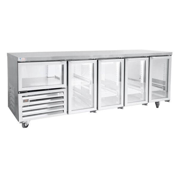 Gastronorm -3.5 glass doors underbar fridge (Just Refrigeration) - Catering