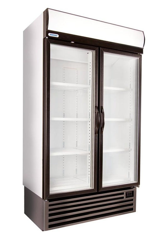 STAYCOLD Double Glass Door Upright Display Freezer - Catering