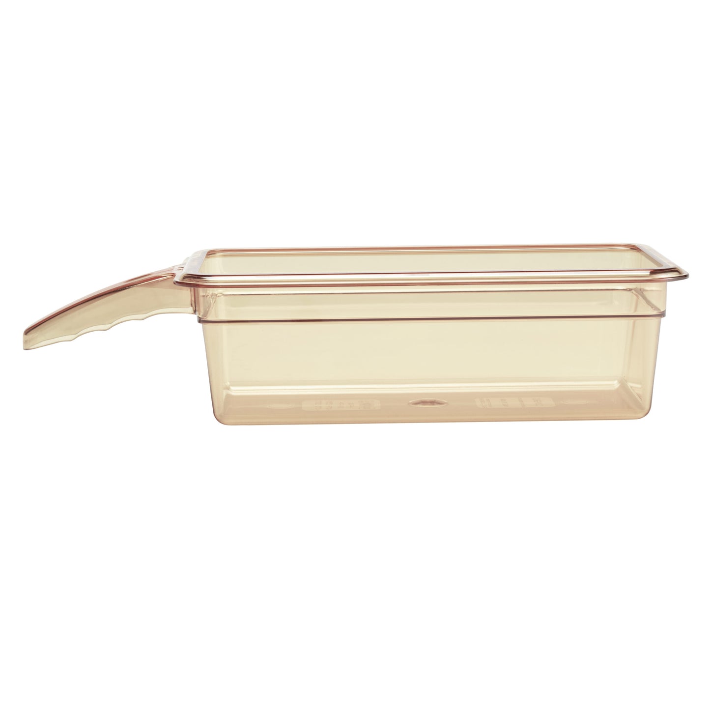 HIGH HEAT 1/3 GN PAN AMBER WITH SINGLE HANDLE - 100MM