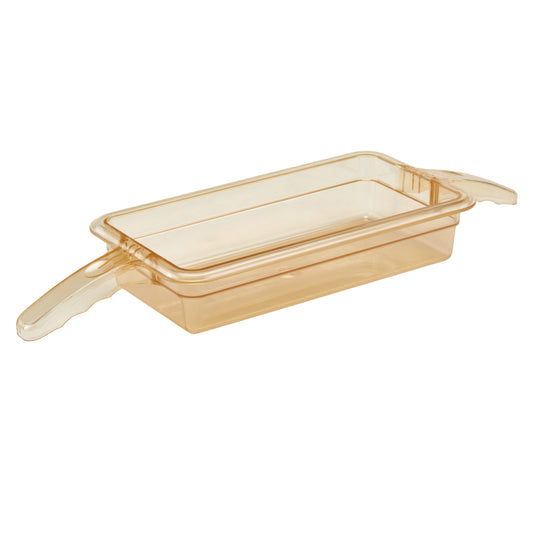 HIGH HEAT 1/3 GN PAN AMBER WITH DOUBLE HANDLE - 65MM