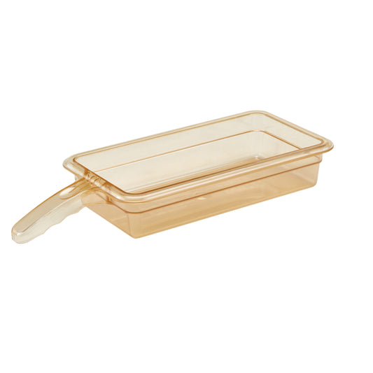 HIGH HEAT 1/3 GN PAN AMBER WITH SINGLE HANDLE - 65MM