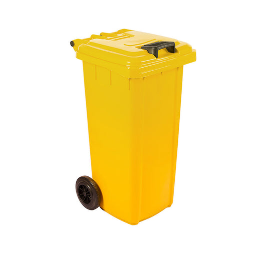 MOBILE REFUSE BIN 240LT (YELLOW) PLASTIC (Global)
