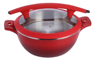 GATTO INDUCTION CHAFER RED WITH SILICONE HANDLE - 4L