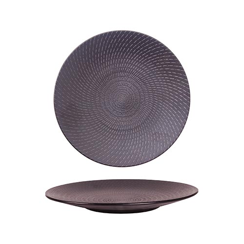 BLACK SWIRL - ROUND COUPE PLATE - 23.5CM (24) (Luzerne)