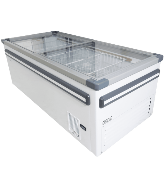 FRIDGE STAR VISI TOP 2 GLASS LIDS ISLAND FREEZER INCL BASKETS (862 LT) - Catering
