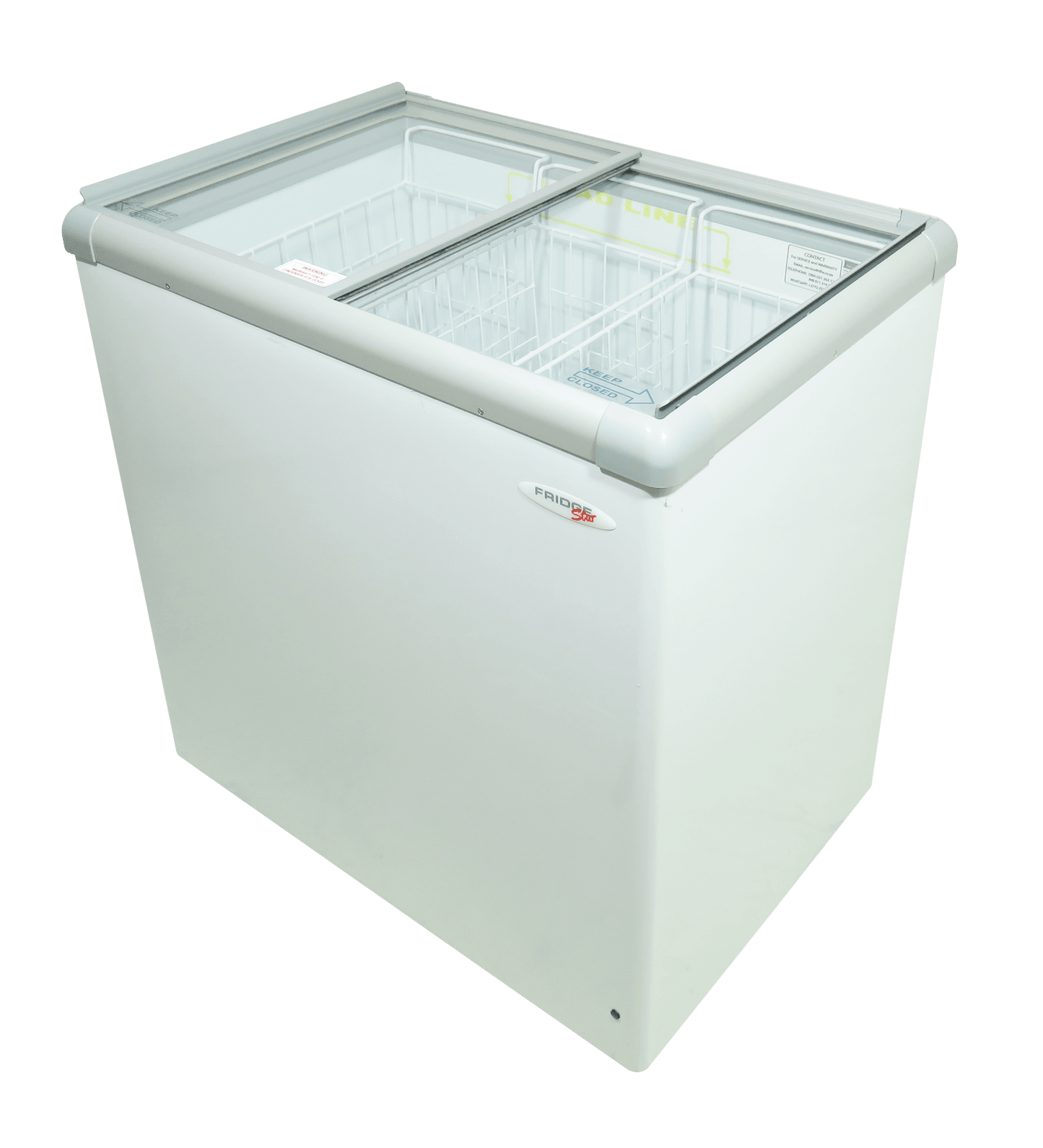 FRIDGE STAR FLAT GLASS TOP FREEZER (205 LT) - Catering