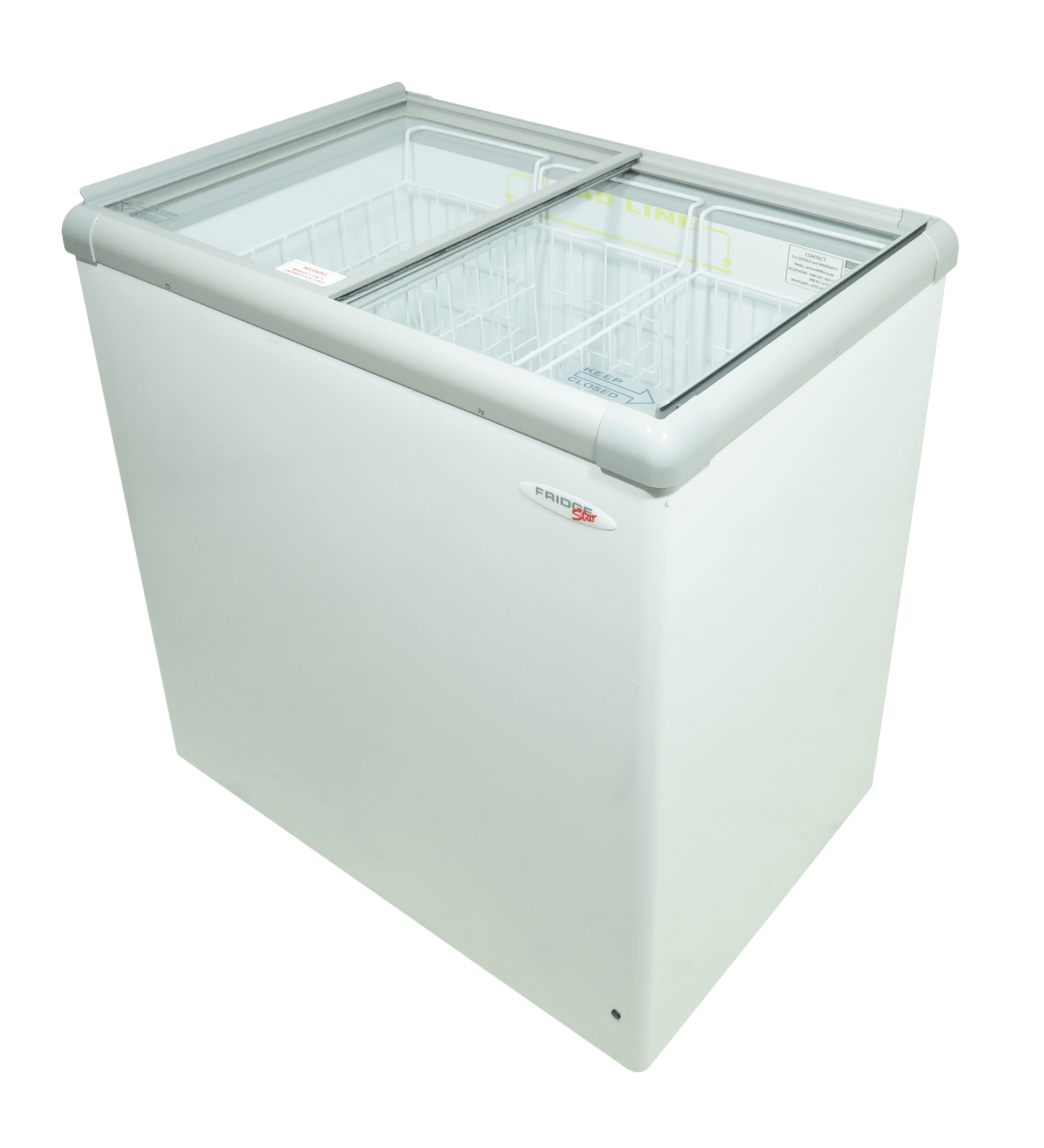 FRIDGE STAR FLAT GLASS TOP FREEZER (205 LT) - Catering