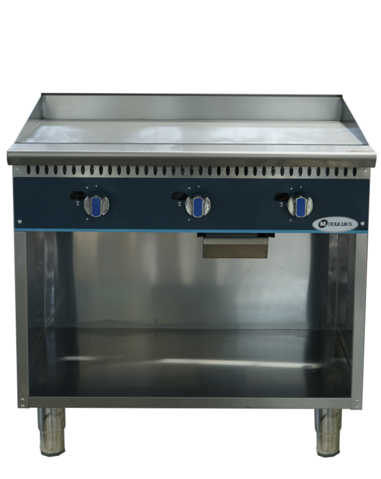 MODULUKS 900MM GAS FLAT TOP GRILL - HEAVY DUTY RANGE - WITH FLAME FAILURE