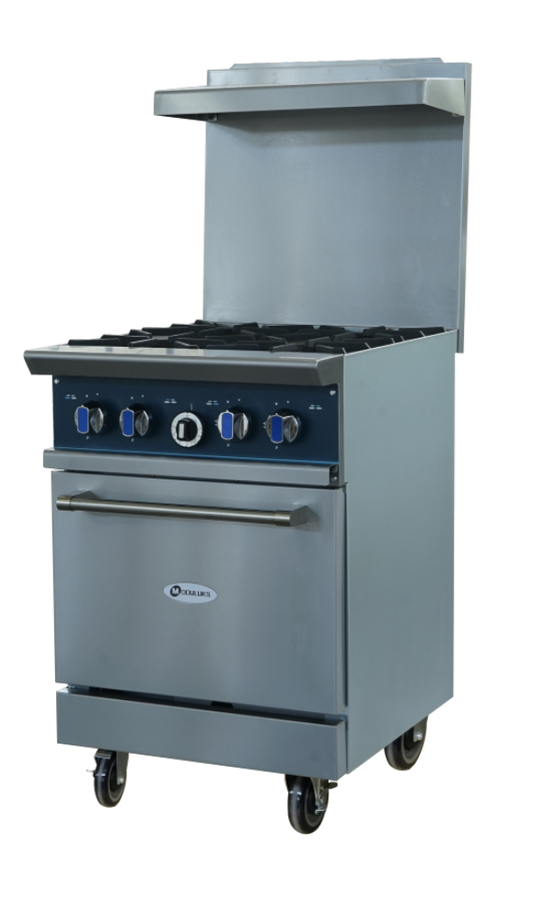 MODULUKS 4-BURNER GAS STOVE WITH GAS OVEN - HEAVY DUTY RANGE - WITH FLAME FAILURE