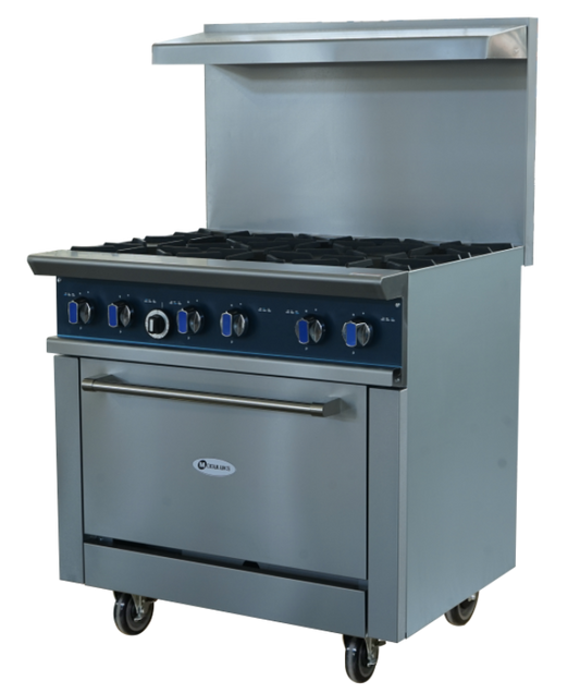 MODULUKS 6-BURNER GAS STOVE WITH GAS OVEN - HEAVY DUTY RANGE - WITHOUT FLAME FAILURE