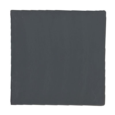 BLACK SLATE SQUARE TRAY 25 X 25CM (4) (Fortis)