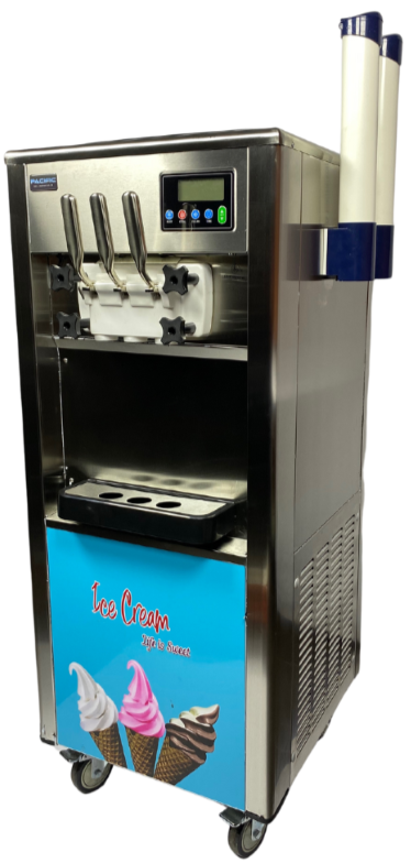 PACIFIC ICE CREAM (SOFT SERVE) 2 FLAVOUR + 1 MIX ICE CREAM MACHINE - FLOOR MODEL (WITHOUT PRE-COOLING)