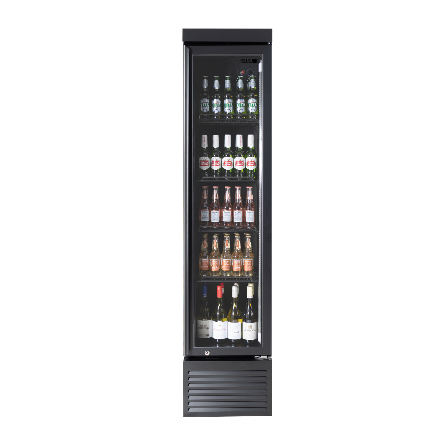 Upright Fridge G/D Slim line(PolarCab-Black) - Catering