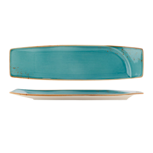 FYNBOS - ATLANTIC BLUE - OBLONG SLIM PLATE - 38CM X 10CM (6) (Fortis)